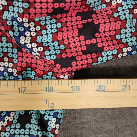 Roxy Girls DryFlight 10K Hooded Ski Jacket Sz 12 L Geometric Dot Print Pink Blue - Picture 5 of 8